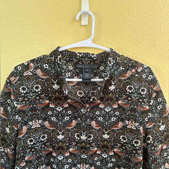 Marc By Marc Jacobs “Strawberry Thief” Crepe Blouse Size Large EUC! - Picture 7 of 10